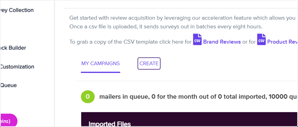 Click on CREATE
