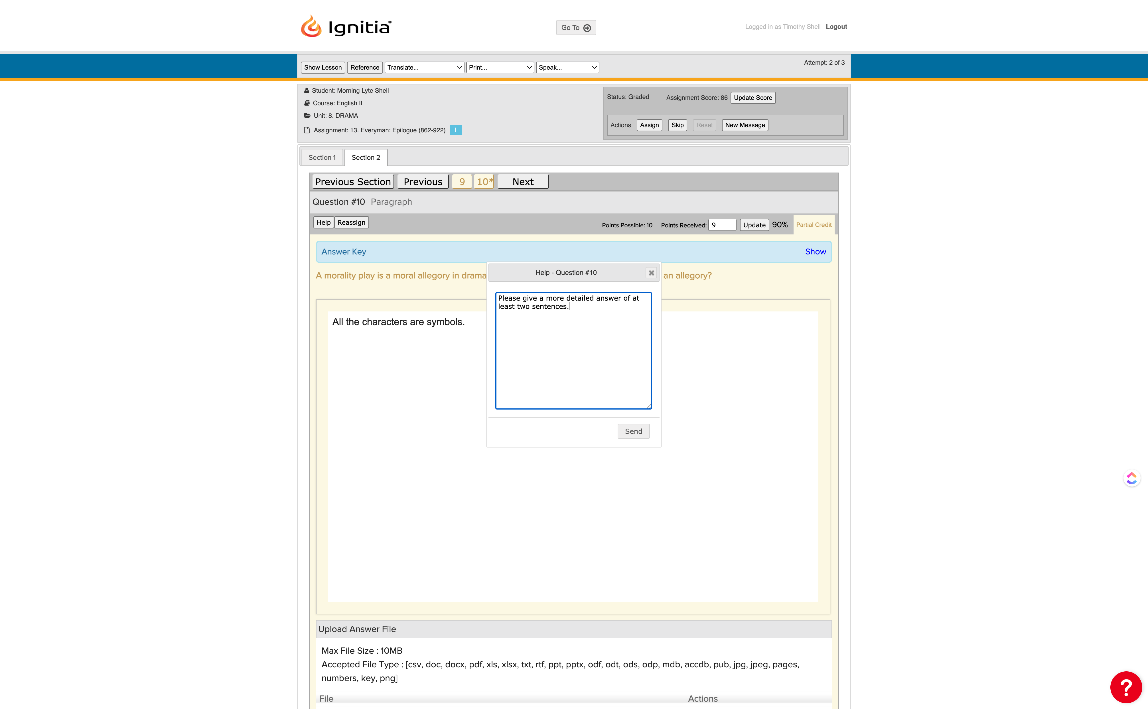 Type your message in the window that opens up