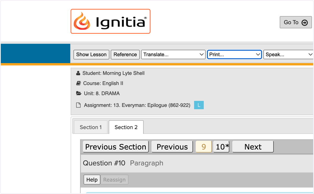 To return to the home page, simply click on the Ignitia logo on the upper left. This will work from any page!