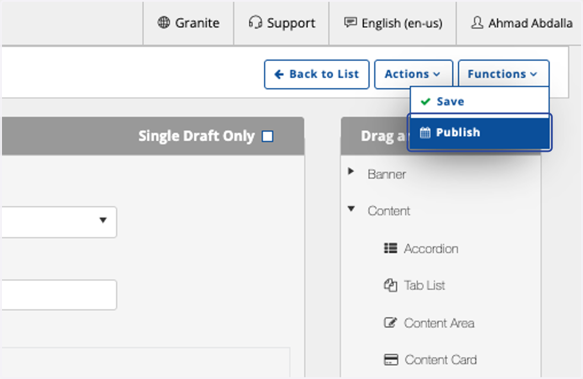Click on Publish