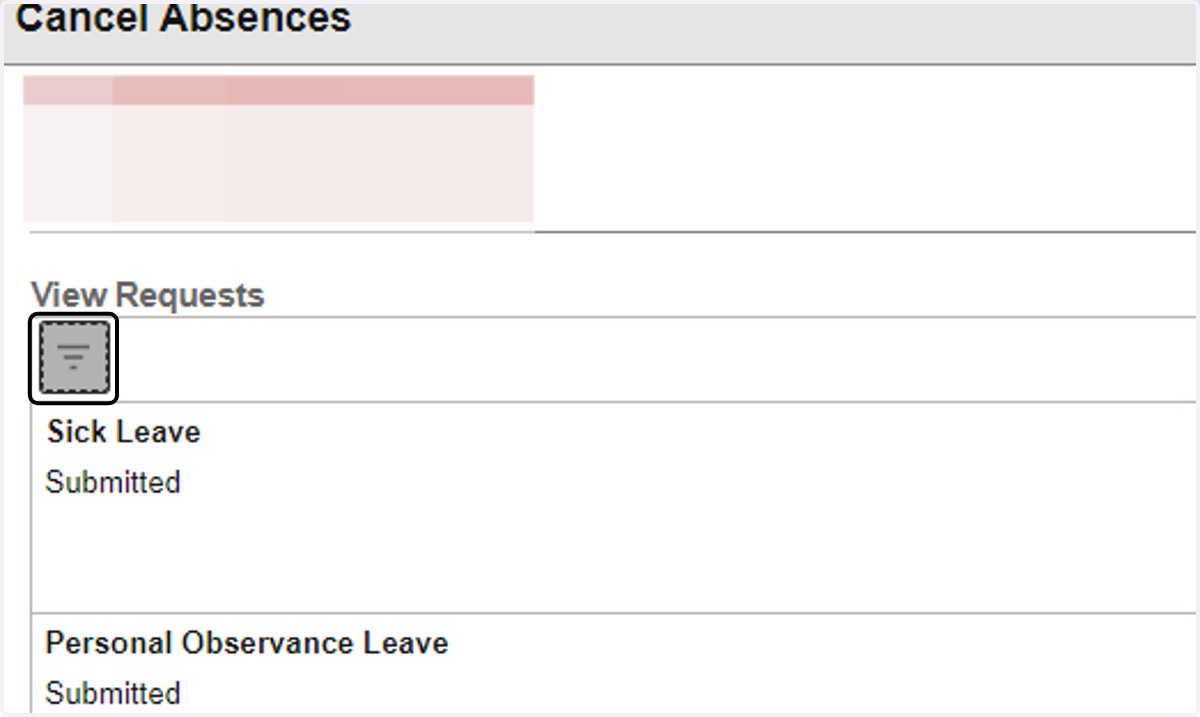 Step 2: View and Filter Absence Requests