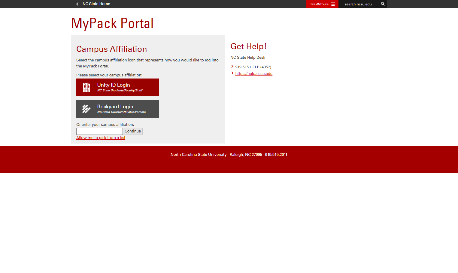 Step 1: Login to MyPack Portal