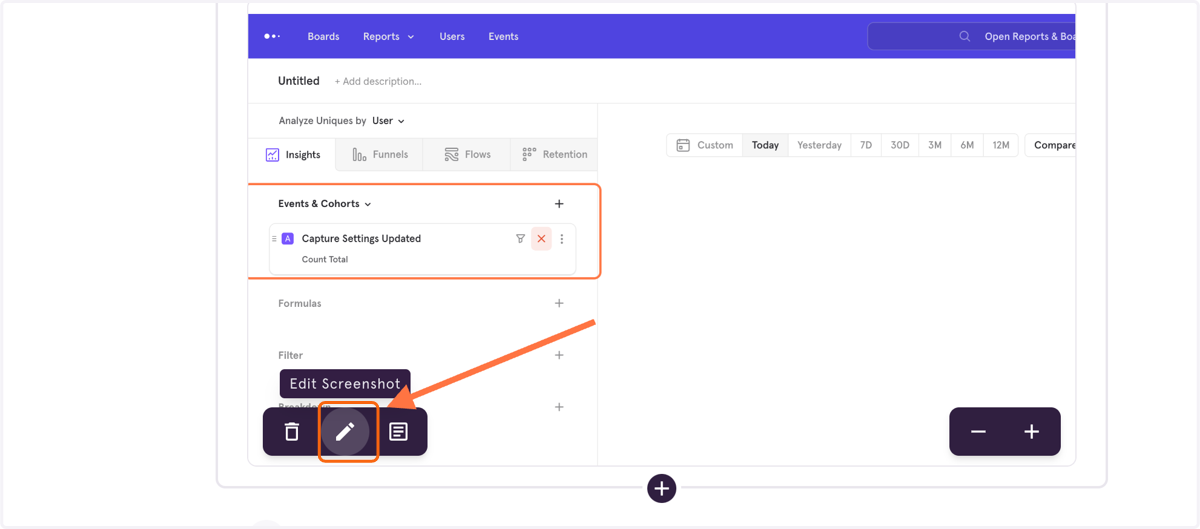 Click Edit on the screenshot where you want to edit the Action Box.