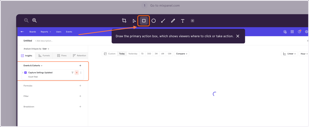 Select the box from the image editor options