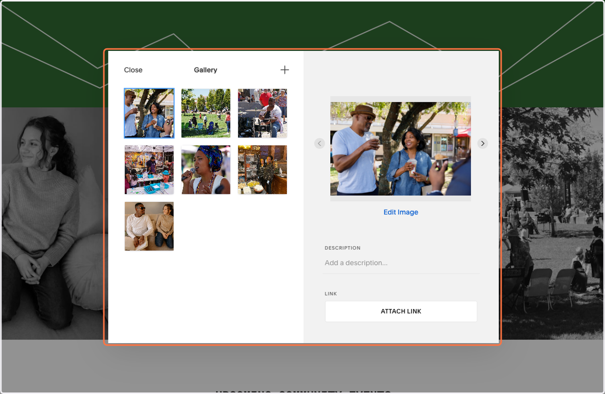 Use this panel to add, remove, or re-order images.