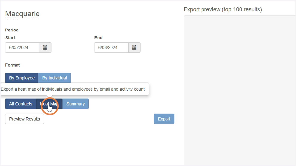 Click the Heat Map option