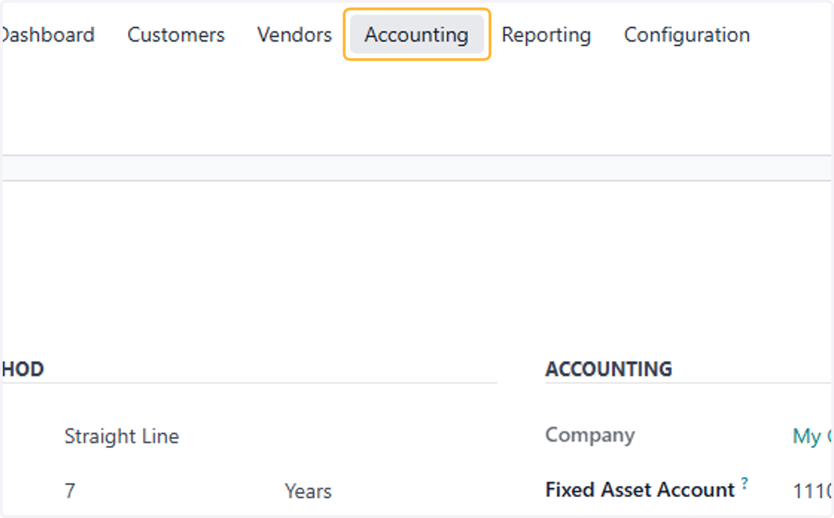 Click on Accounting