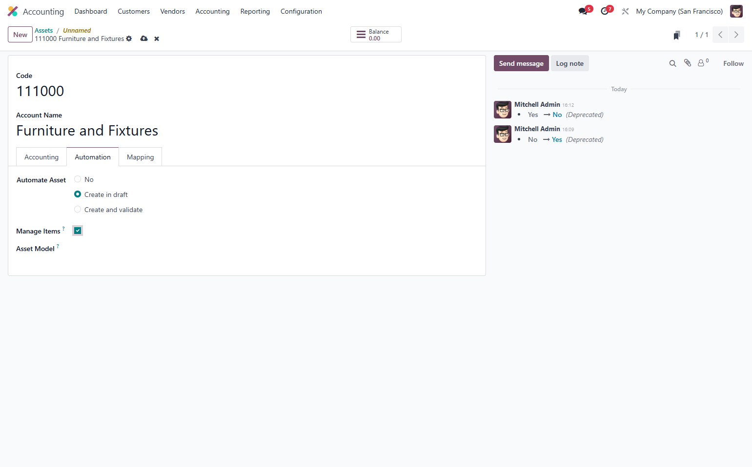 Check Manage Items if you want Individual Assets to be generated from a bulk invoice purchase