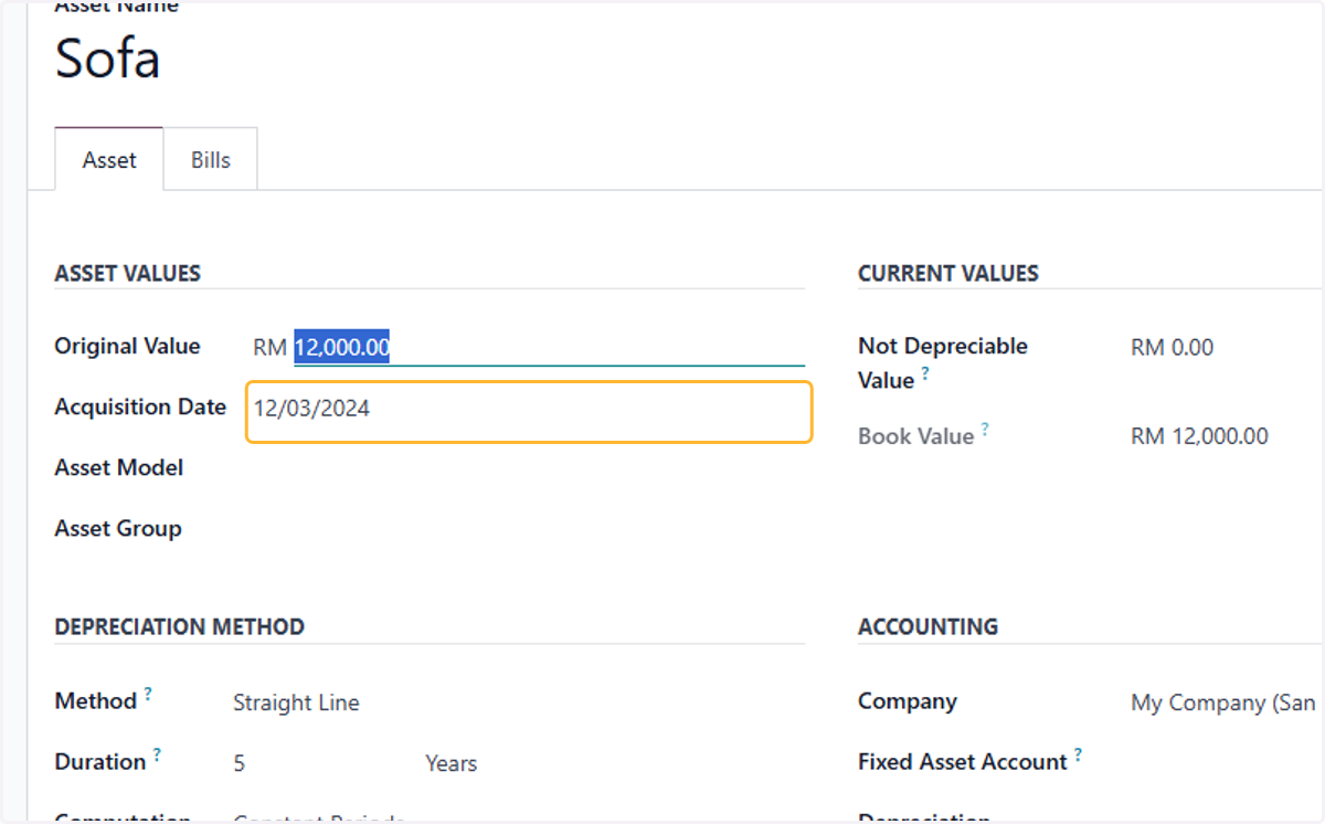 Select Acquisition Date
