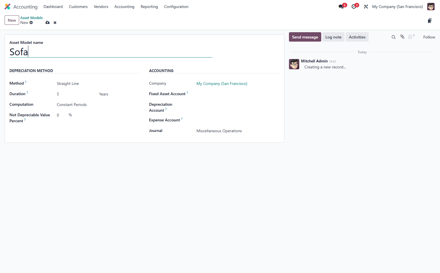 Fill in name of Asset Model
