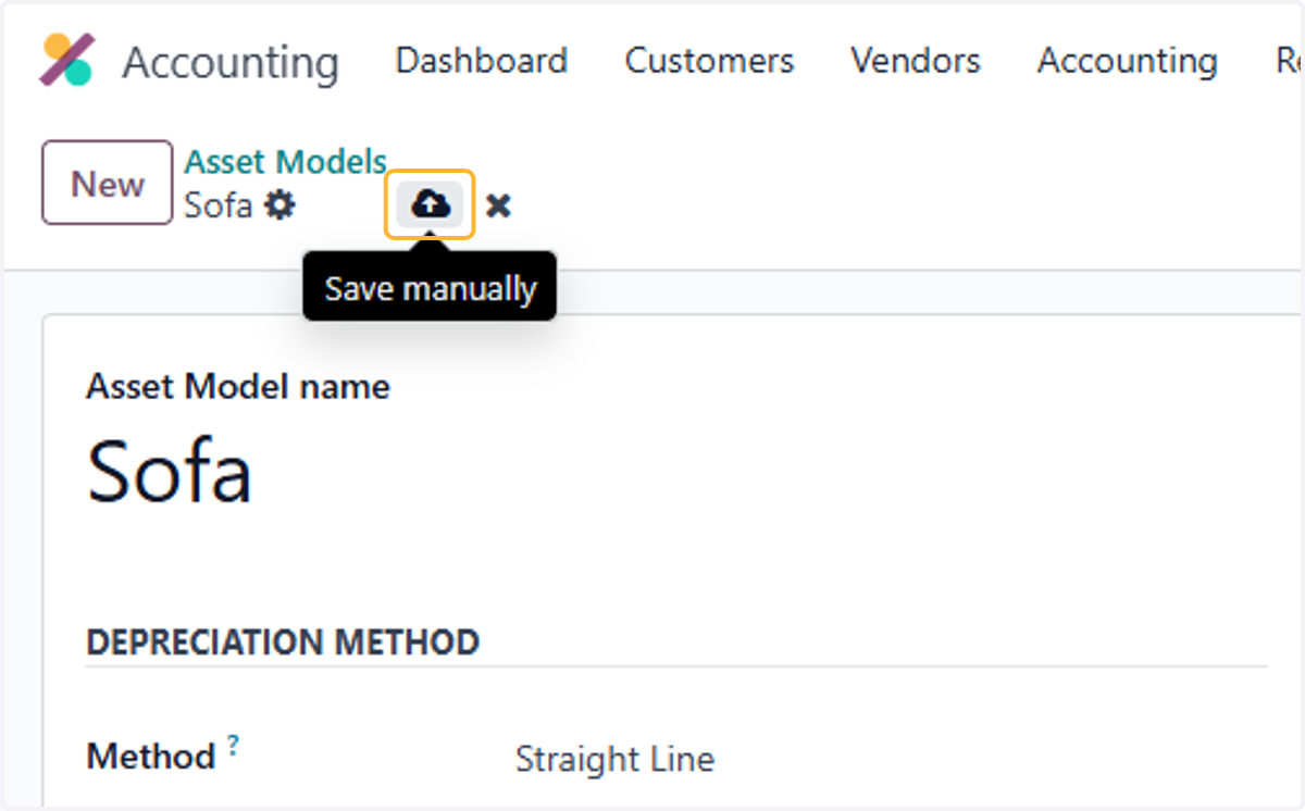 Click on Save manually