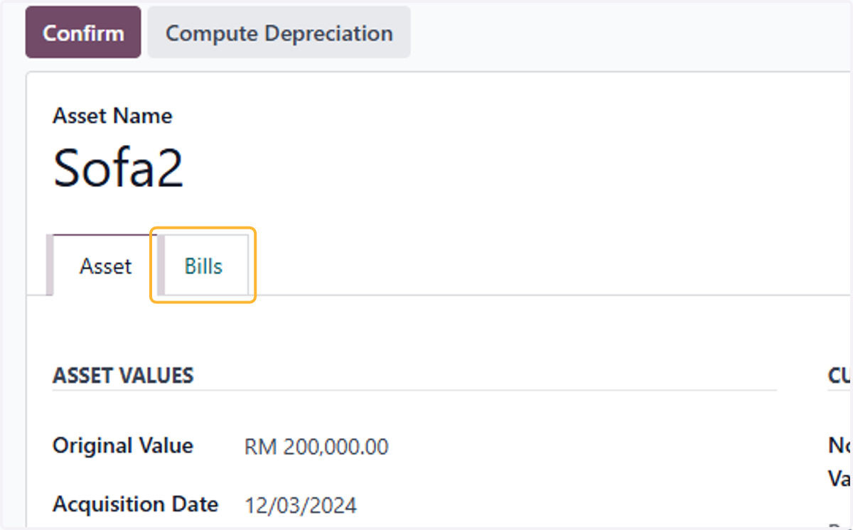 Click on Bills