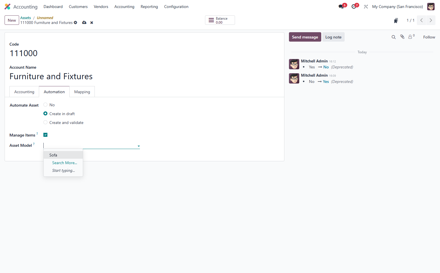 Select default Asset Model to be applied.