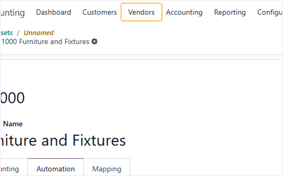 Click on Vendors