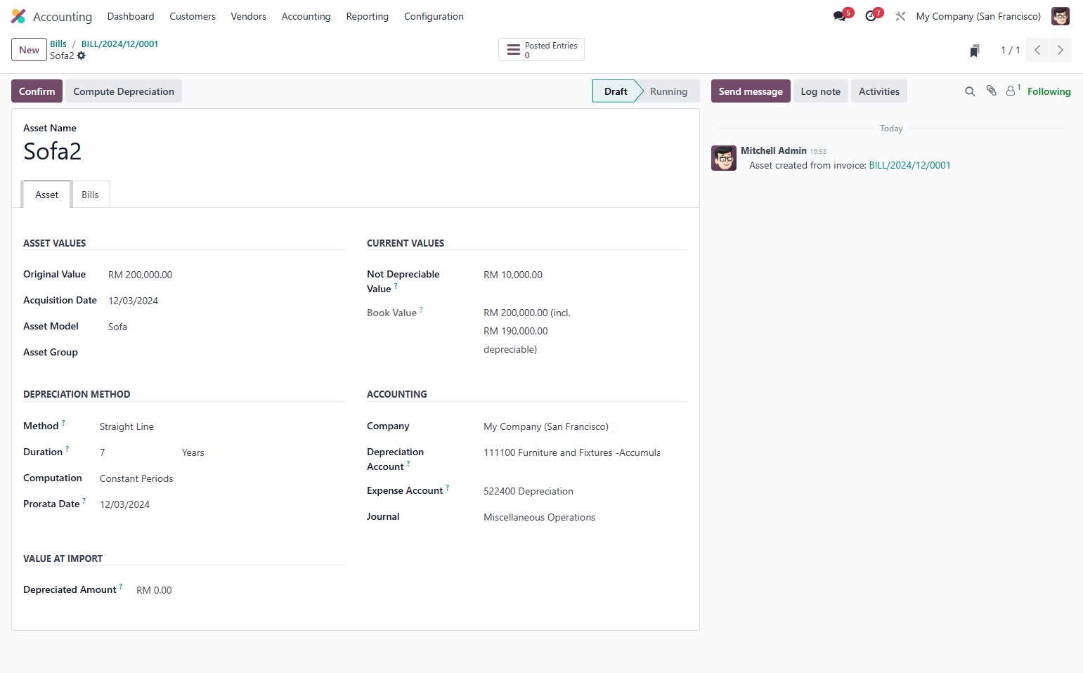 Check the details of asset