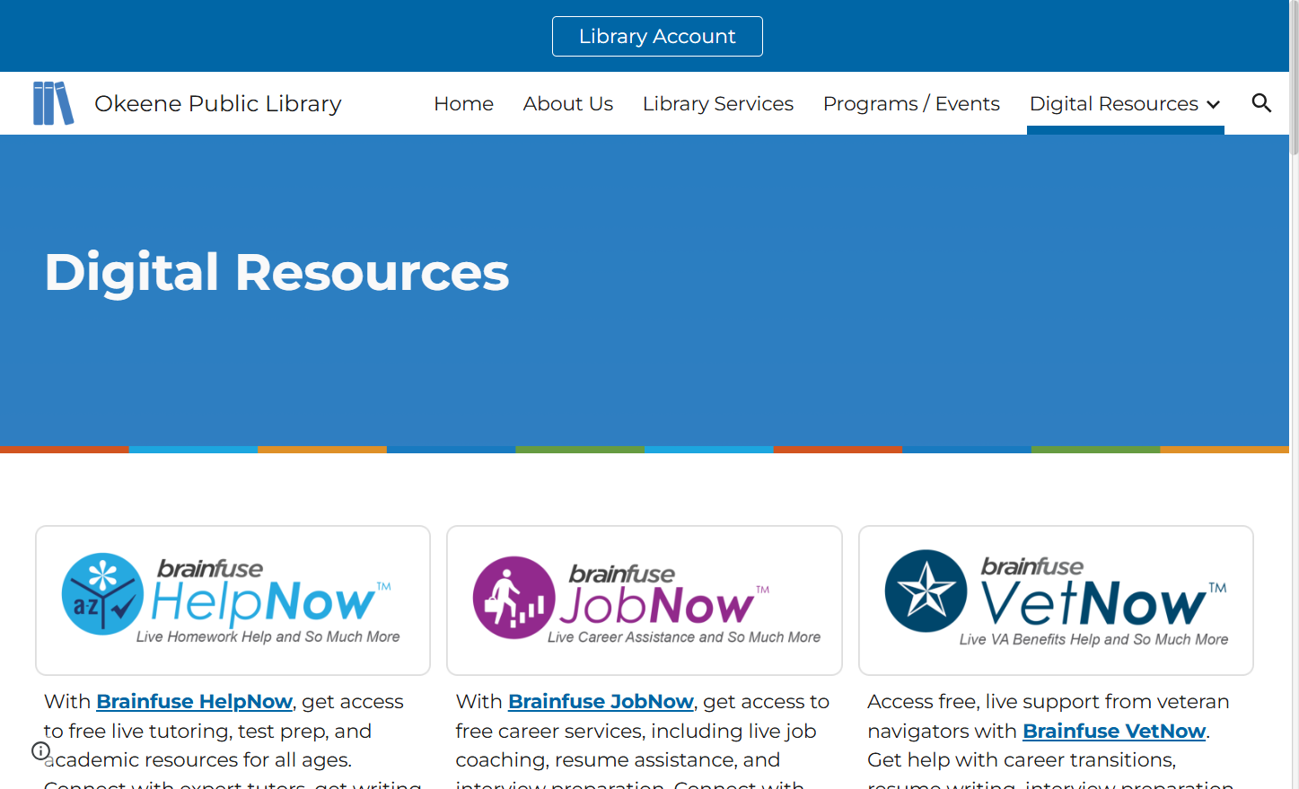 Click on brainfuse HelpNow