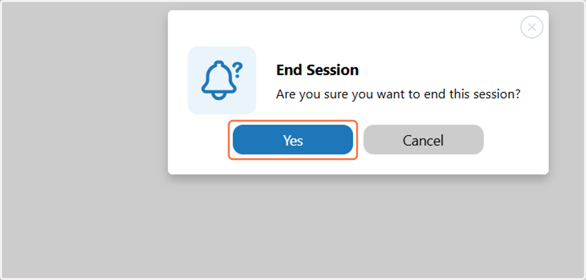 Click on Yes