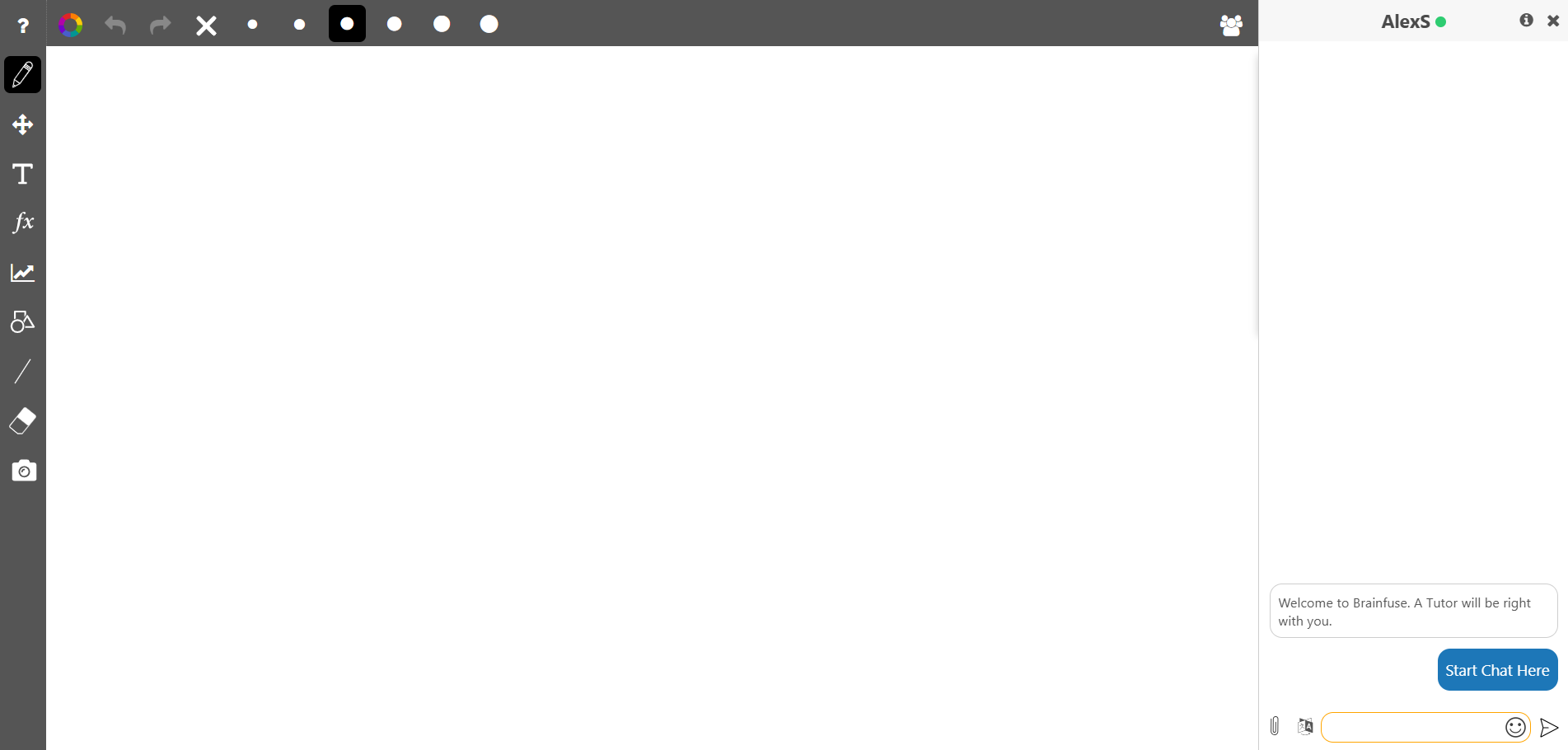 If you need to upload a screenshot of your problems or work, use the paper clip next to the chat box. Taking a screenshot can be done on the Chromebook by pressing Ctrl and "Show Windows" button