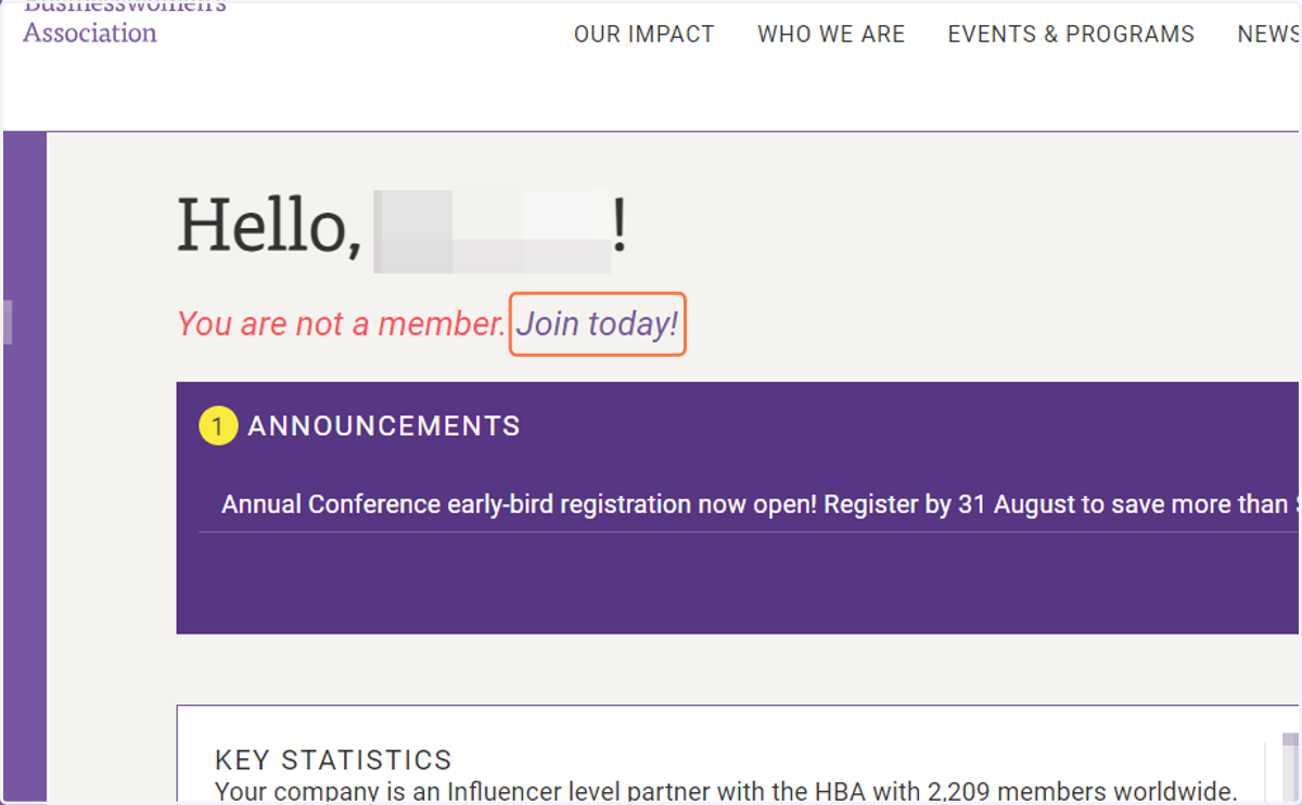 Click on Join today!