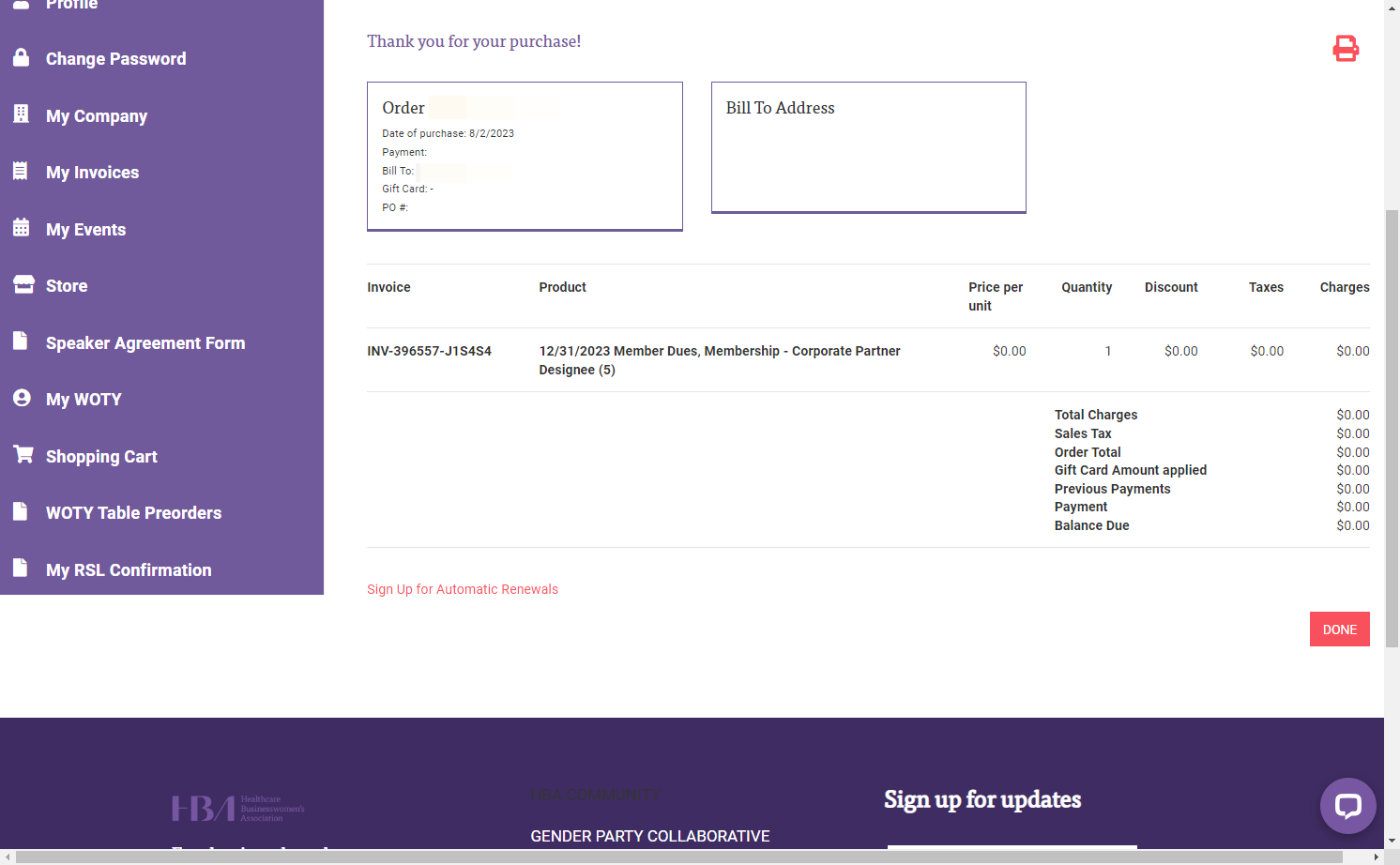 Click Done to finalize your registration