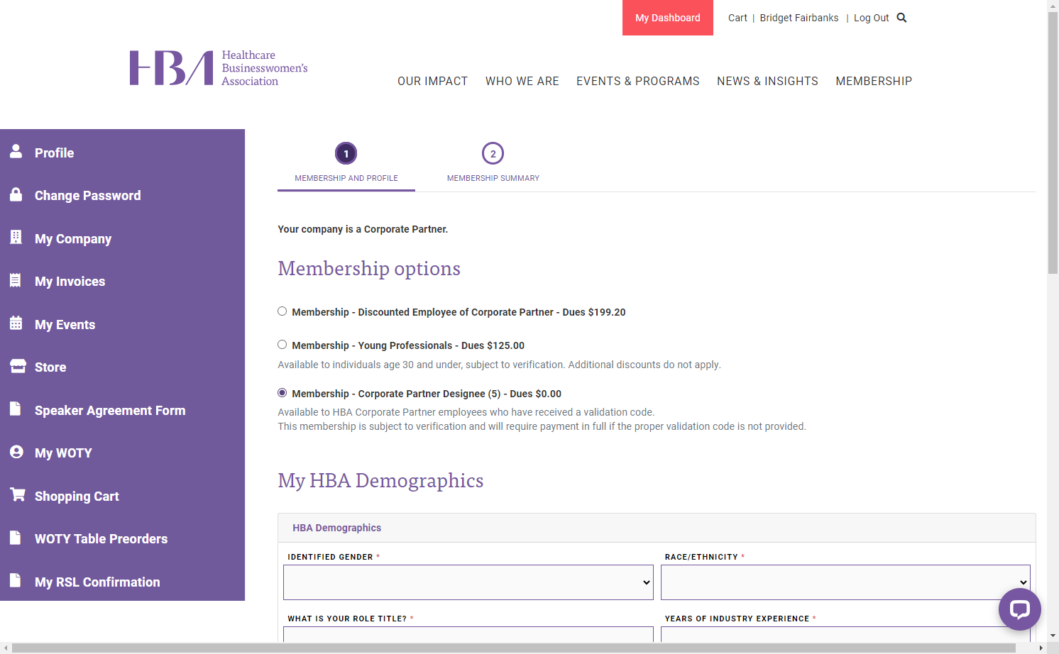 Select Membership - Corporate Partner Designee - Dues $0.00