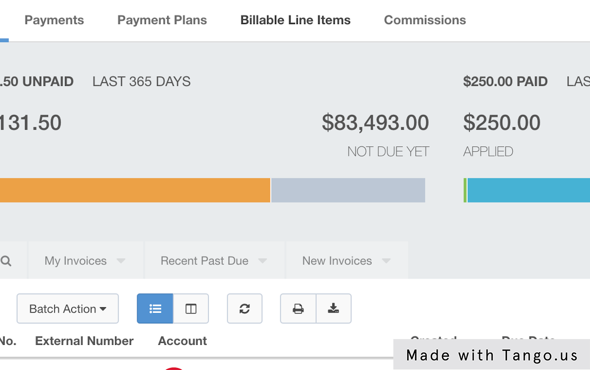 Click on Billable Line Items