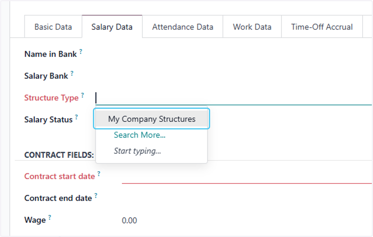 Click on My Company Structures