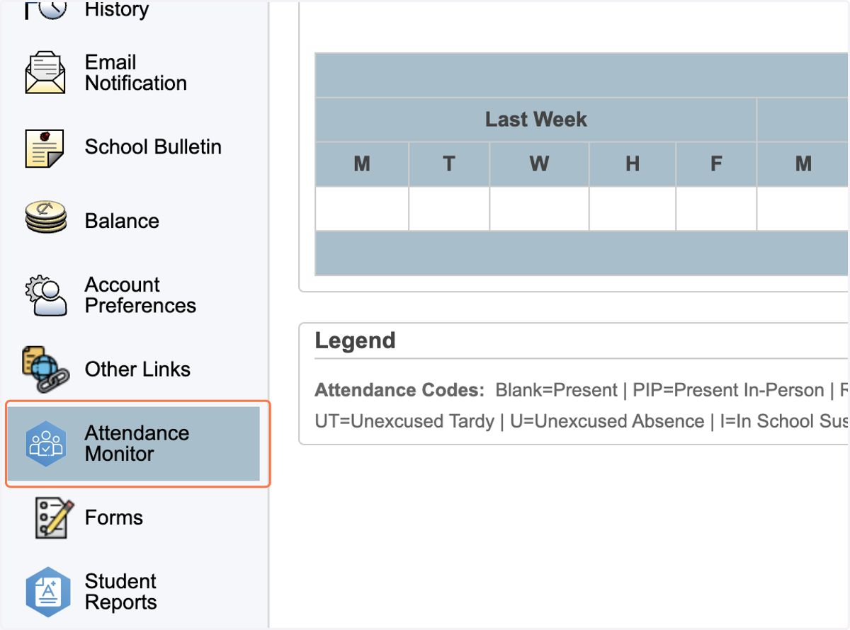 Click on Attendance Monitor in the left menu