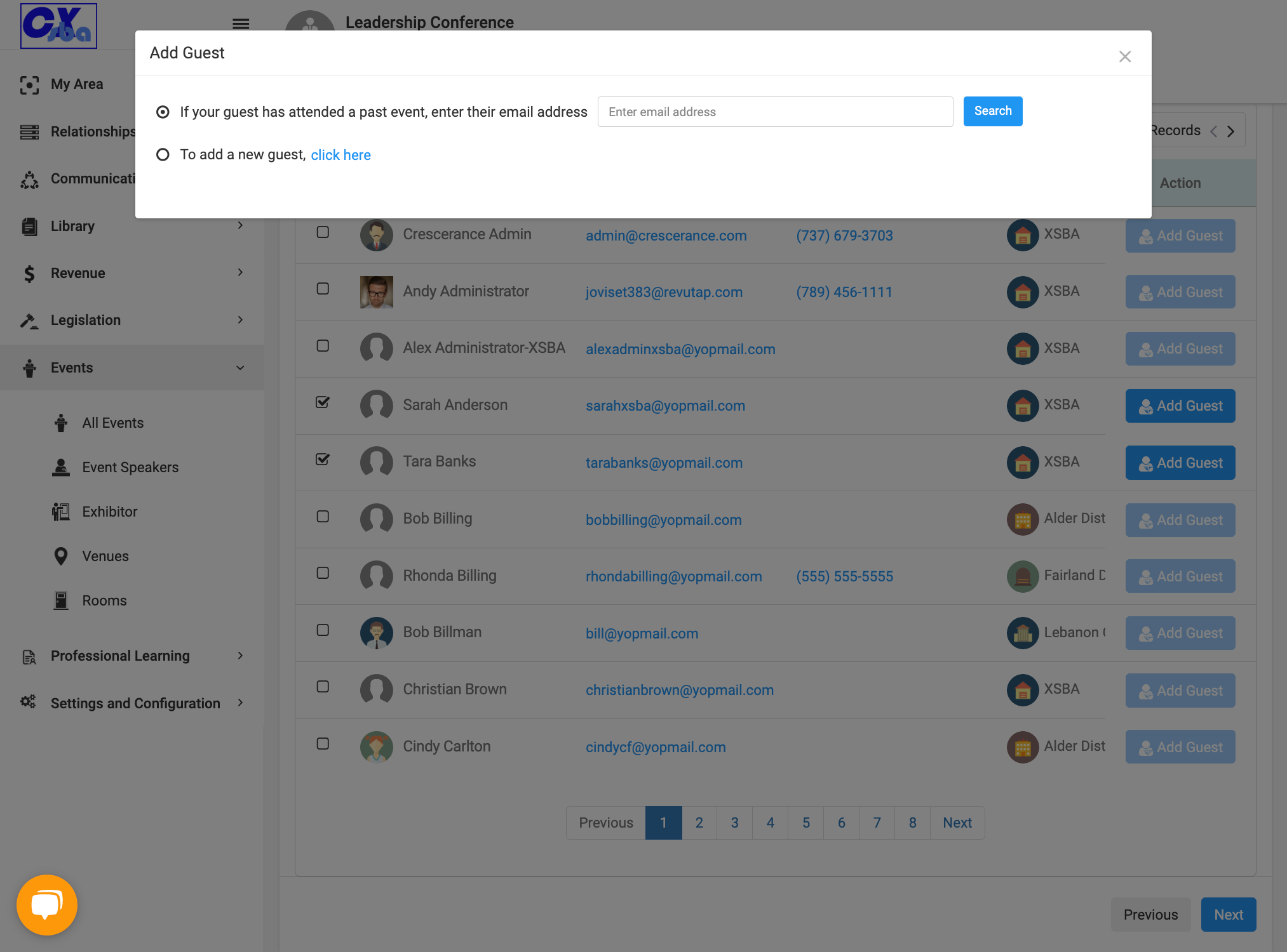 If this is a new gues click to add a new guest