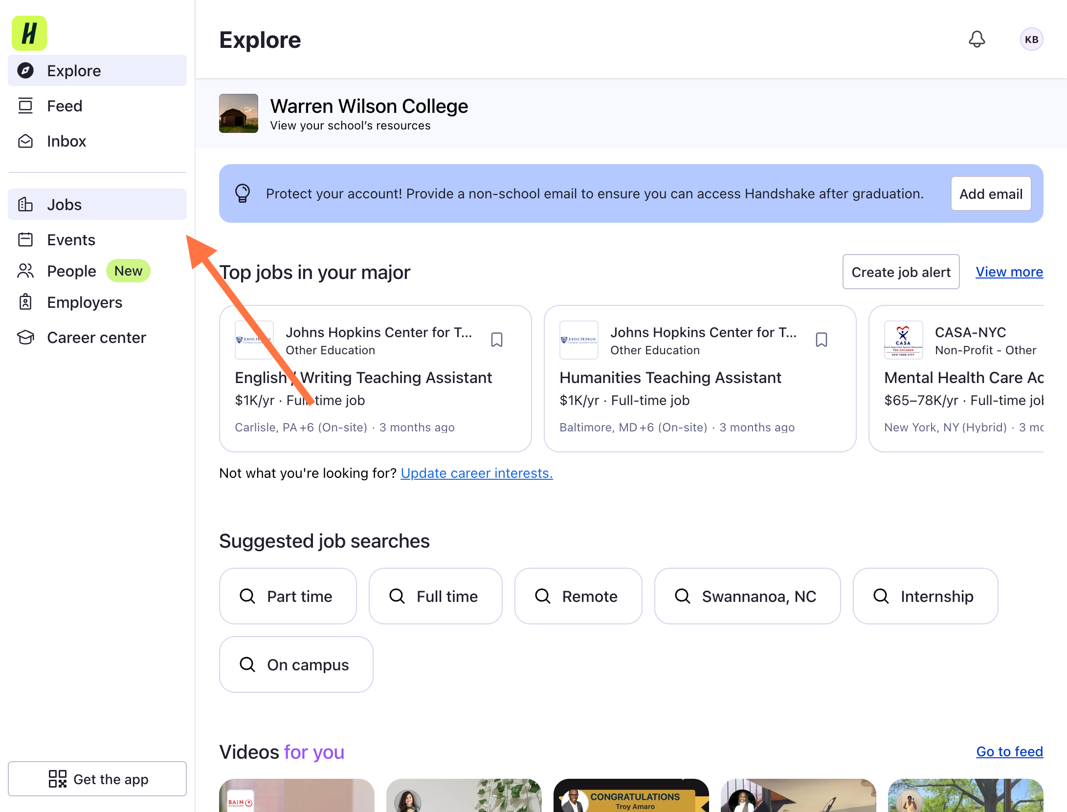 Click on Jobs