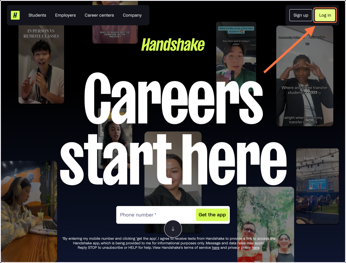 Click "Log in" in the upper right hand corner.