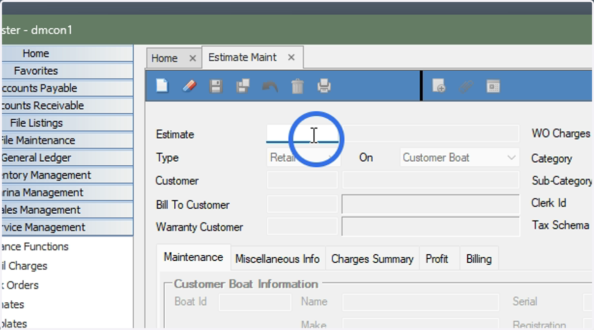 Recall the Estimate by right clicking and selecting it or "\" and search