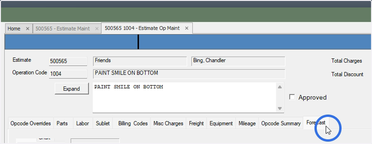 View the Forecast to see the profit summary for this Operation
