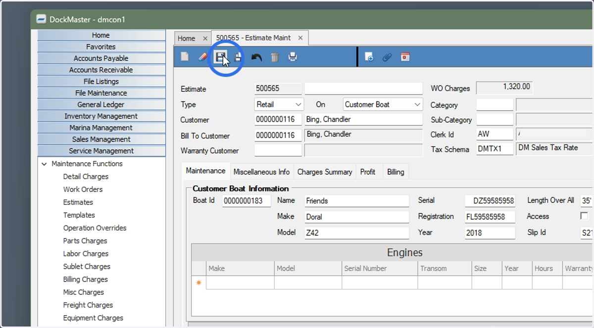 Add any additional Operations to the Estimate and Save
