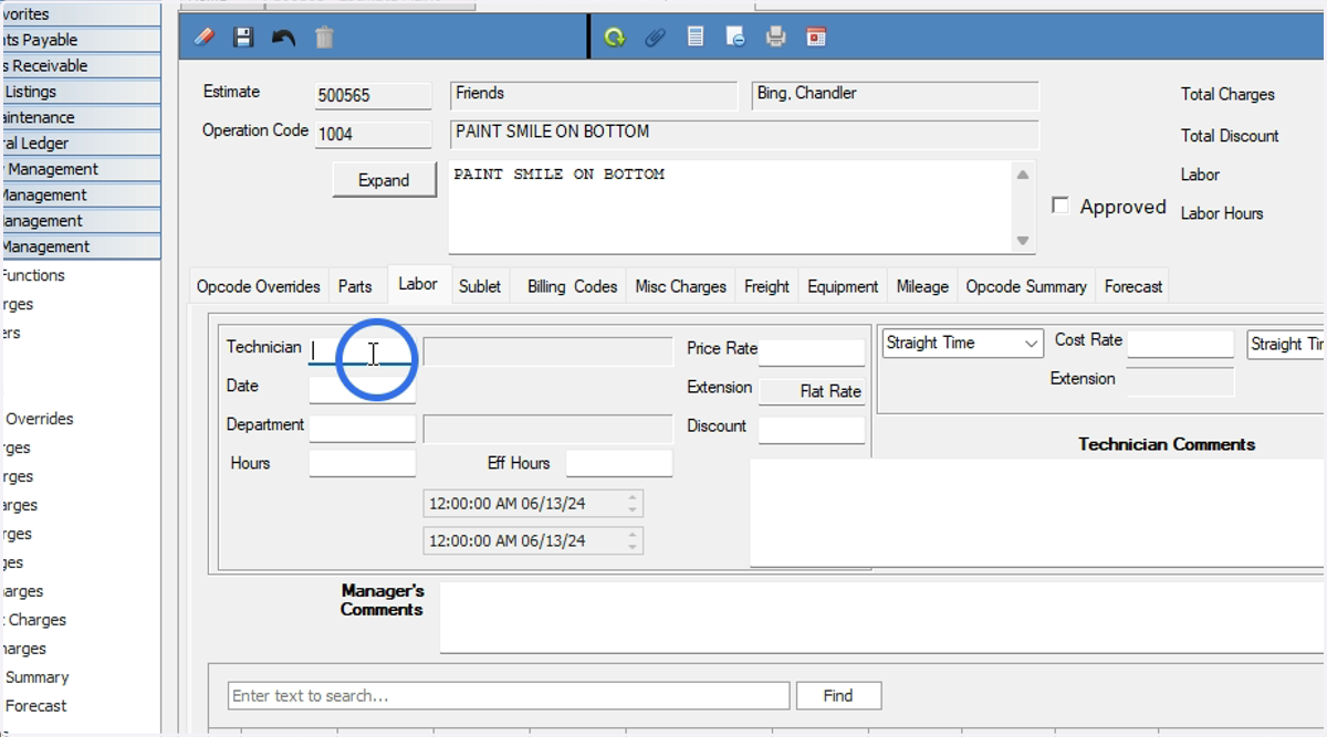 Assign a Technician in Labor