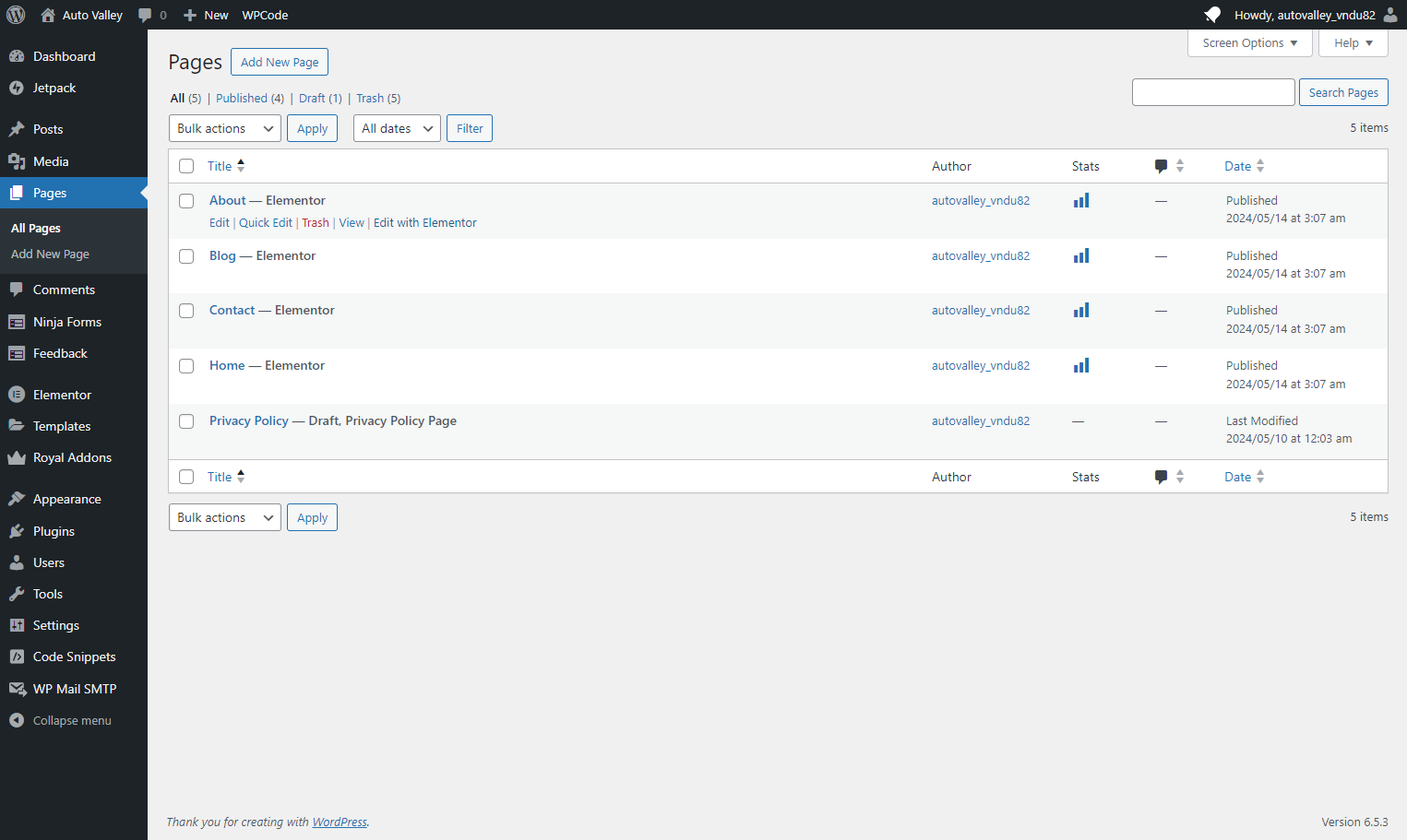 Right click on Edit with Elementor and choose Open in new tab option
