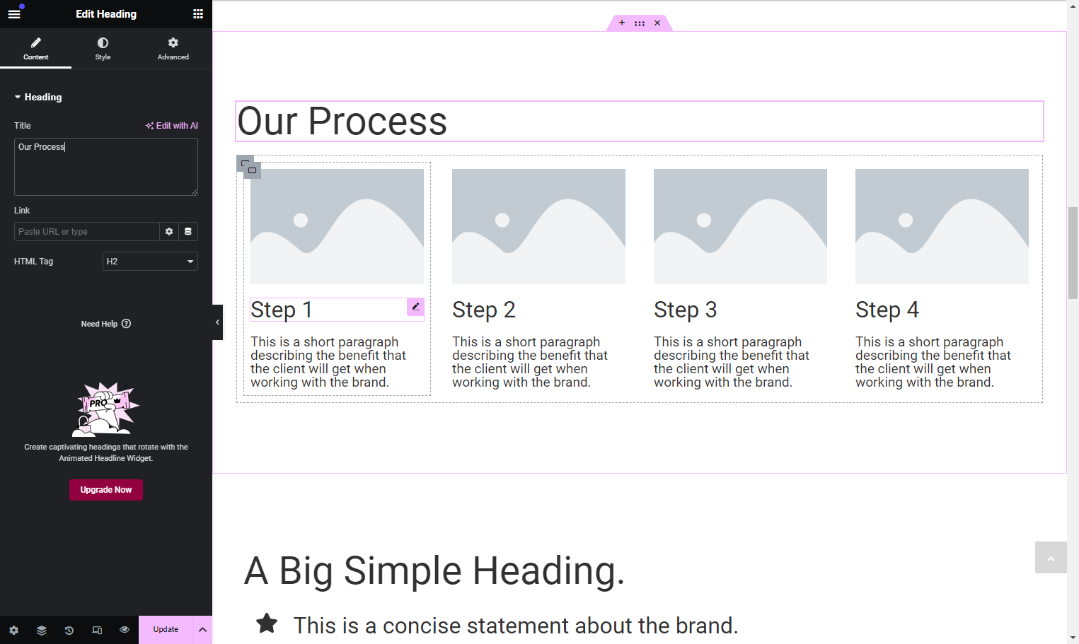 Copy and paste all of the step subheadings and descriptions as well.