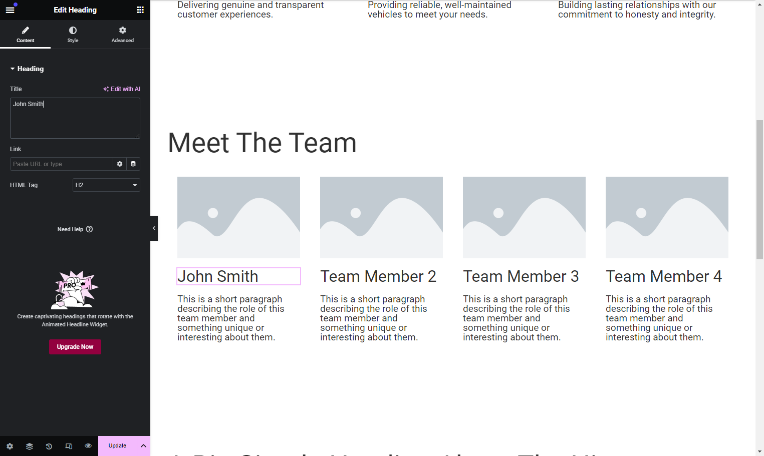 And paste each name into the text area marked Title