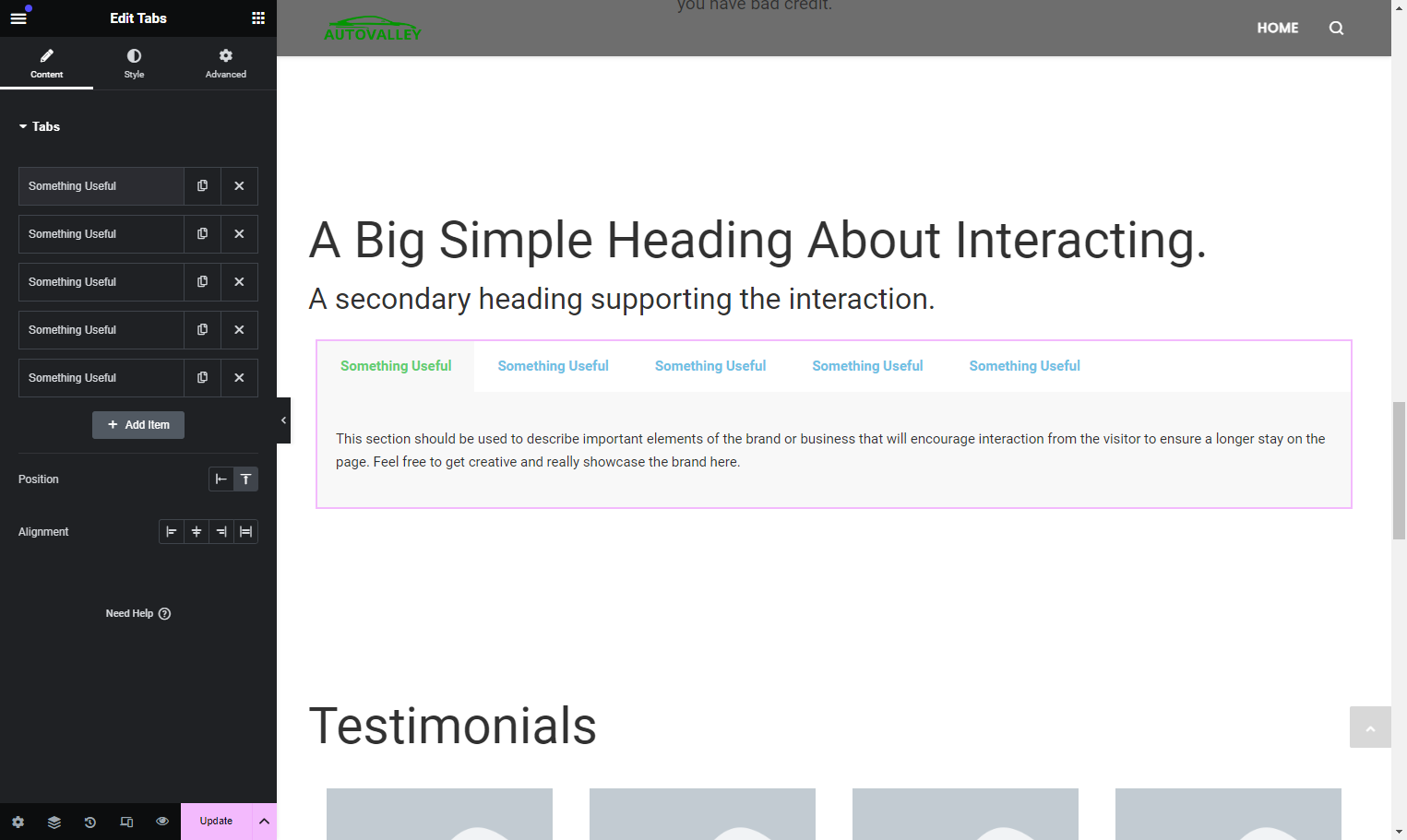 Click on the remaining element to open the menu for the remaining element in the help section