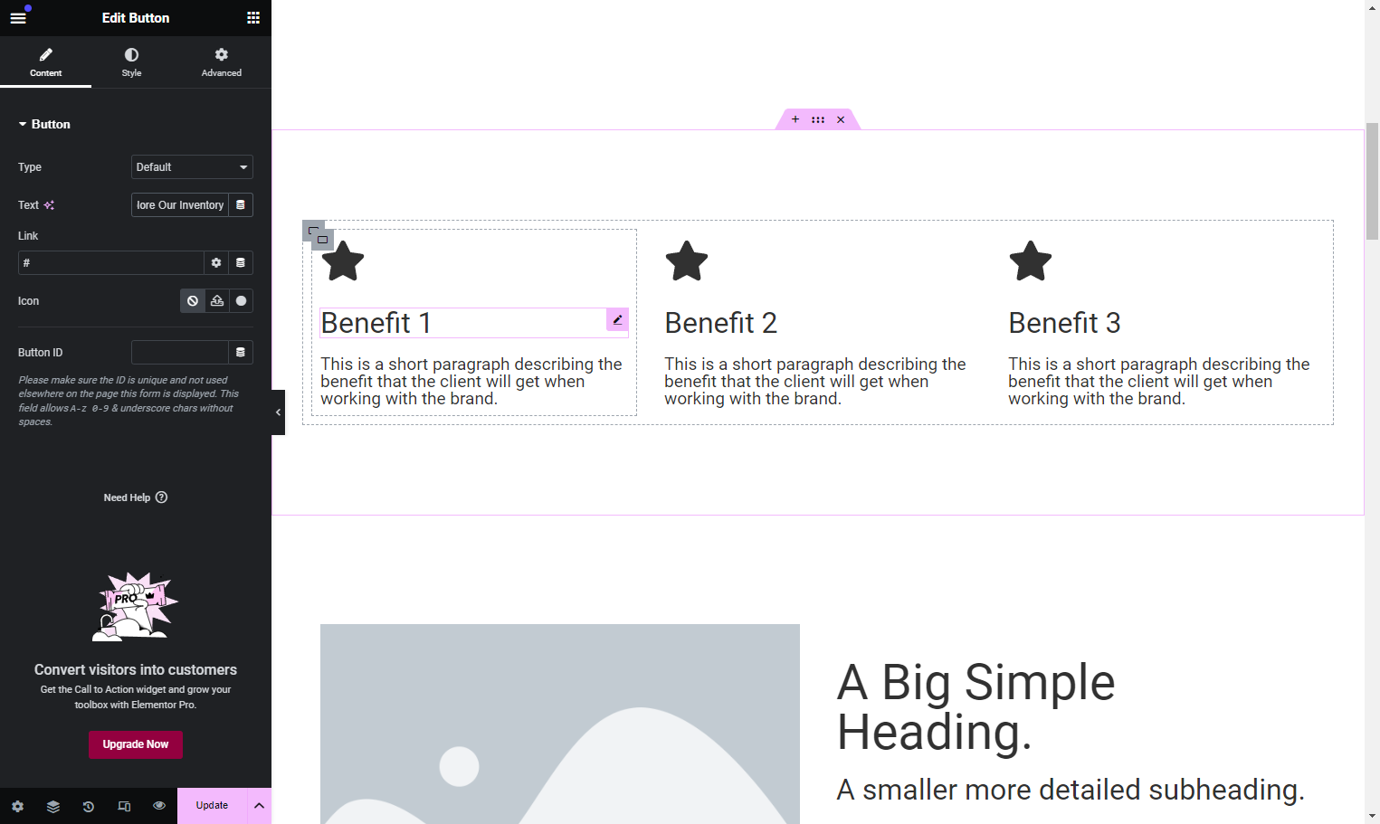Scroll down to the next section