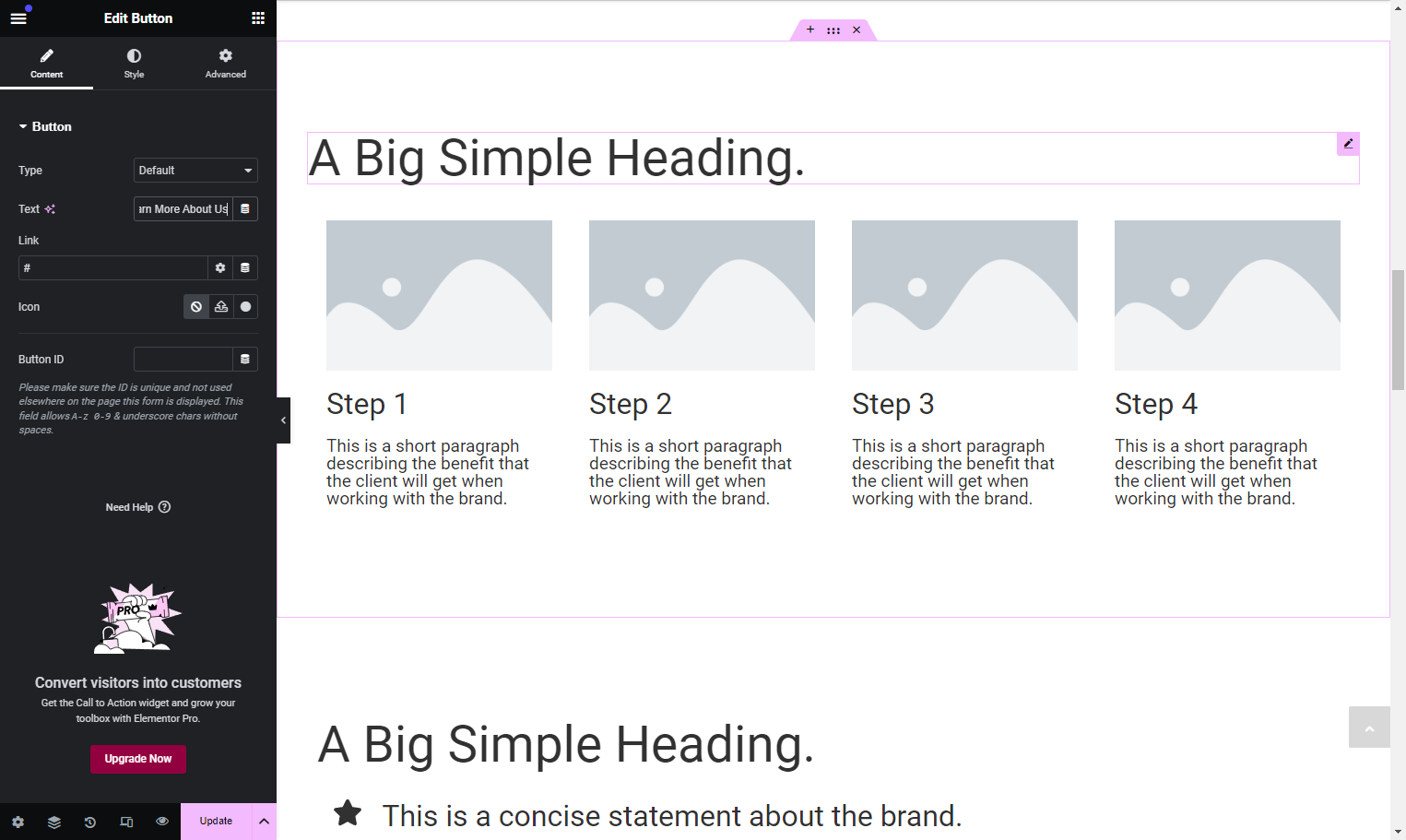 Scroll down to the Process Section