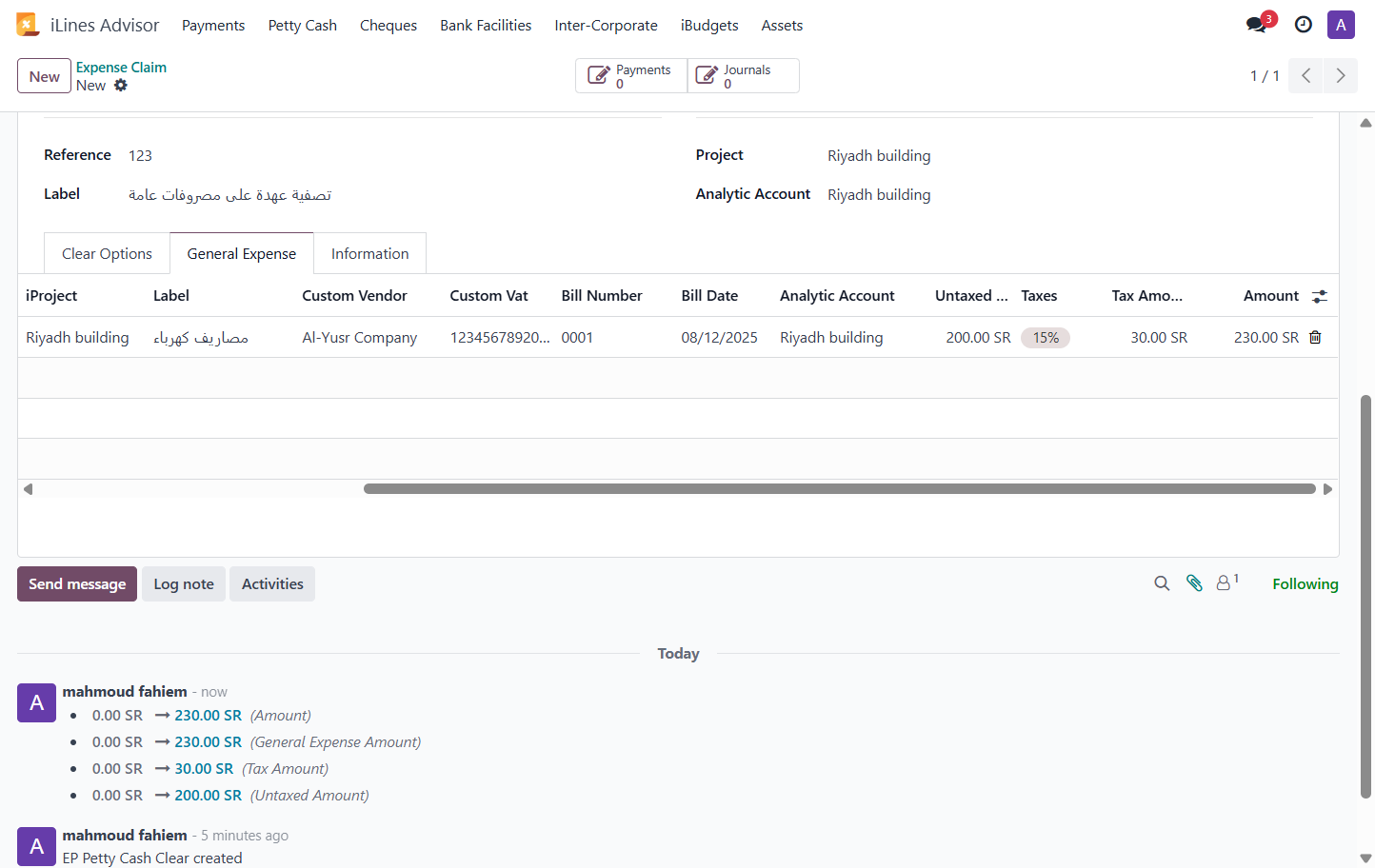 Click on Attach files To add documents.