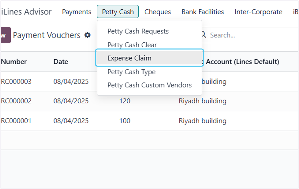 Click on Expense Claim