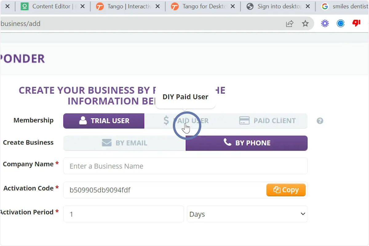 You can also set up a Paid user the same way as the trial