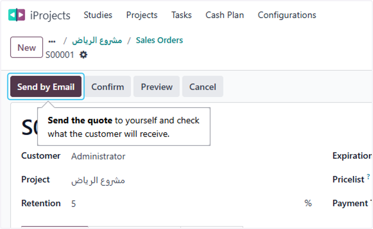 Click on Send by Email