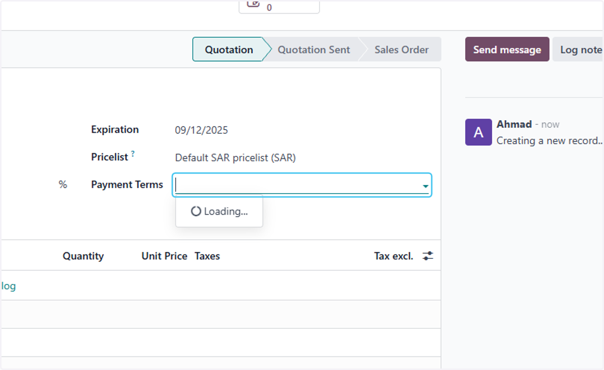Click on Payment Terms