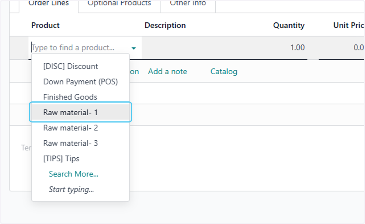select the products