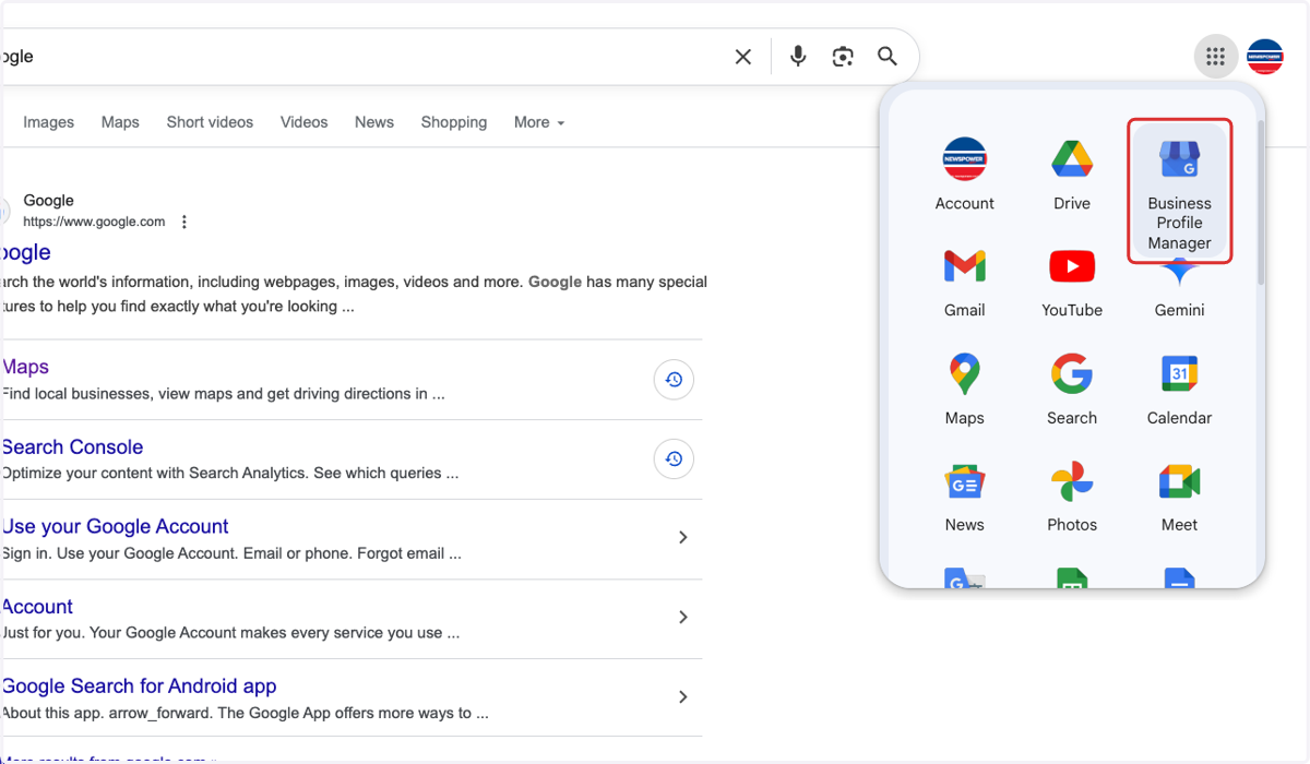 Click on Business Profile Manager