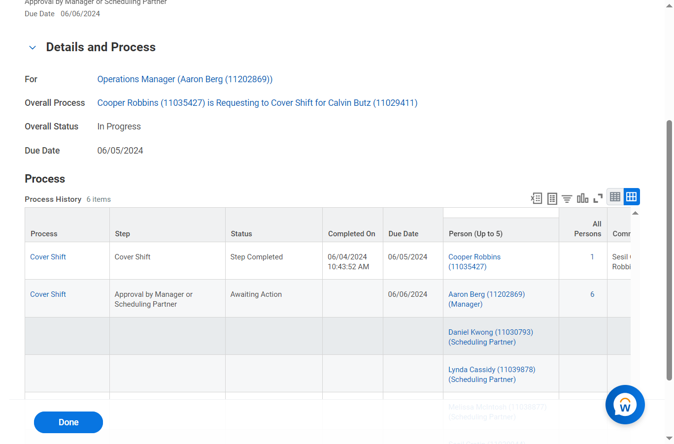 Click on Process History…