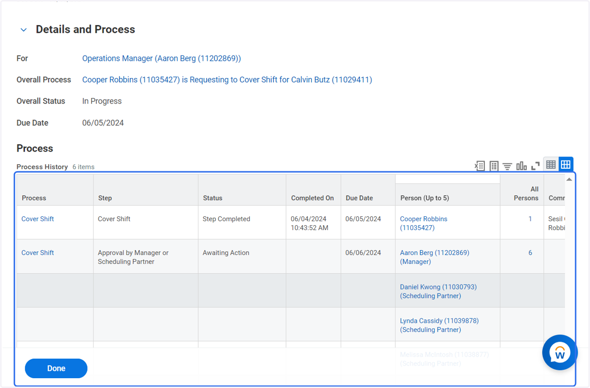 Click on Process History…